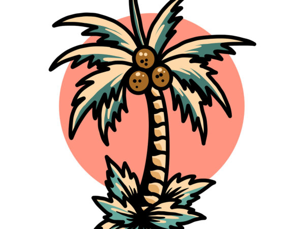 Summer palm t shirt template vector