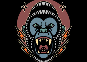 angry gorilla t shirt vector