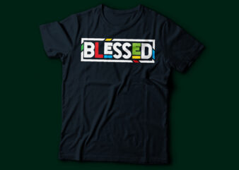 blessed colorful text t-shirt design