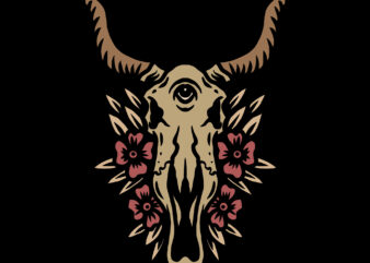 bull skull t shirt template