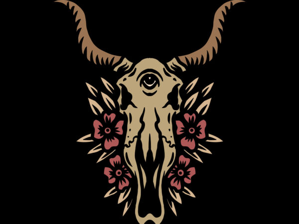 Bull skull t shirt template