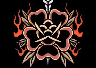 burning rose t shirt template