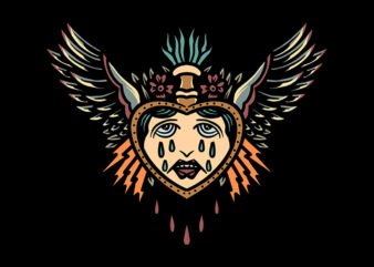 crying heart wings