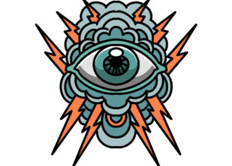 eye thunder vector clipart