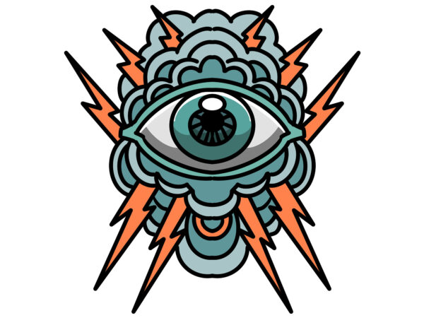 Eye thunder vector clipart