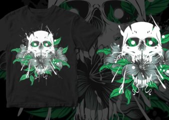 flower skull t shirt graphic design