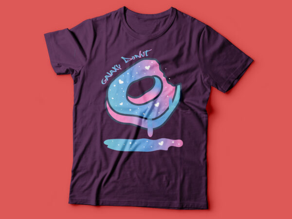 Galaxy donut aesthetic donut t-shirt design | galaxy doughnut