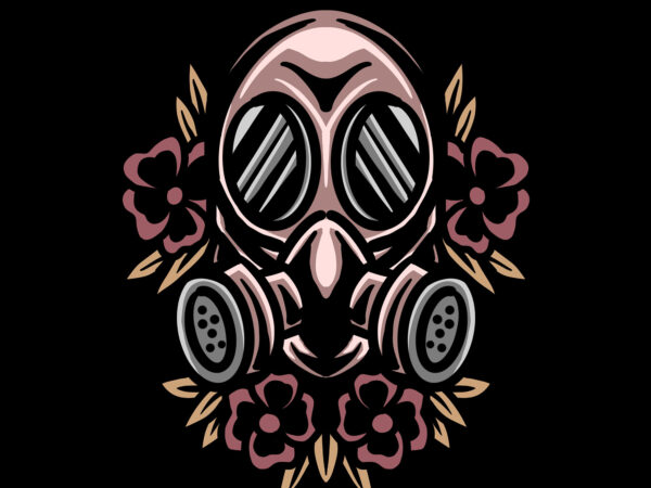 Gas mask t shirt design template
