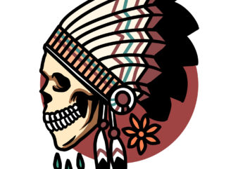 indian skull t shirt design for sale