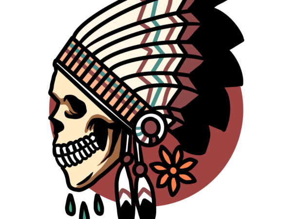 Indian skull t shirt design for sale