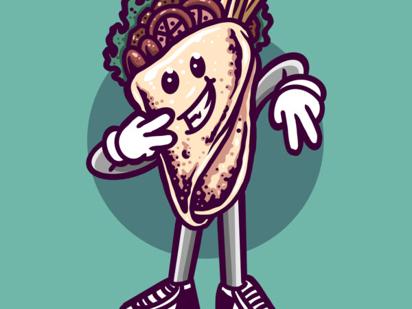 Kebab cartoon t shirt vector art