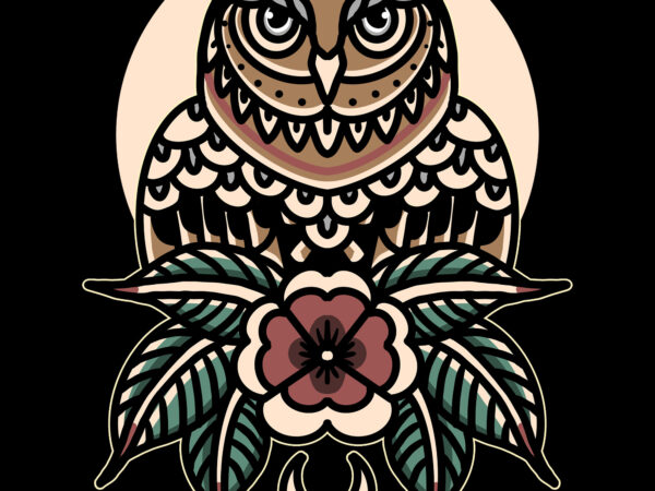 Oldschool owl t shirt design online