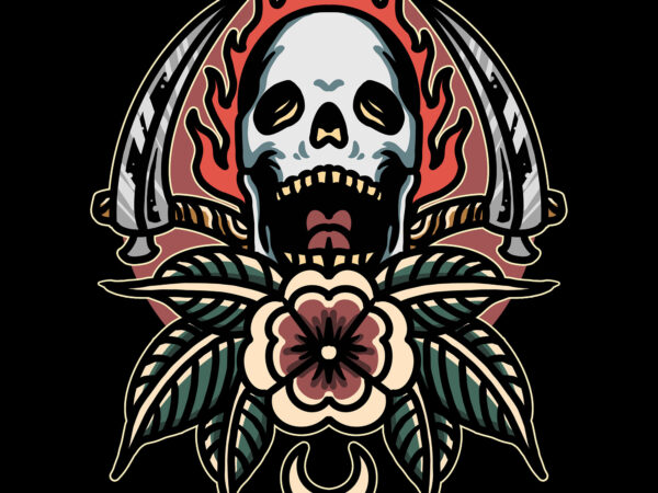 Raging skull t shirt design online