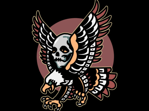 Skull eagle t shirt template vector