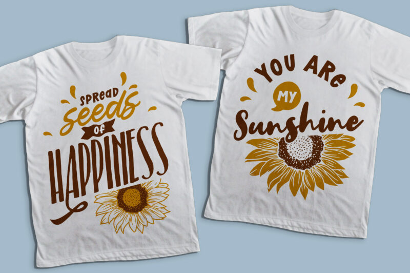 24 sunflower quote & motivation t-shirt design bundle