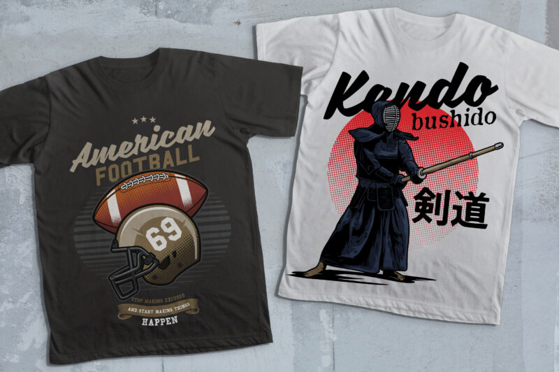 55 Various Sport T-shirt Design Bundles!