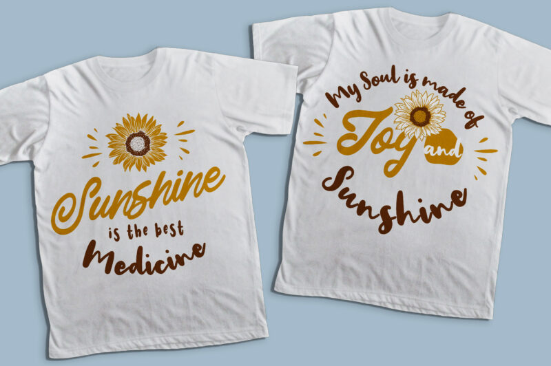 24 sunflower quote & motivation t-shirt design bundle