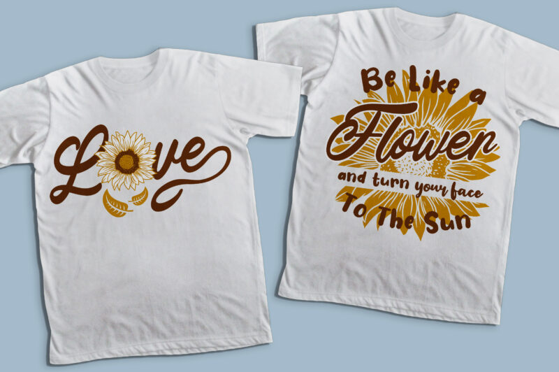 24 sunflower quote & motivation t-shirt design bundle