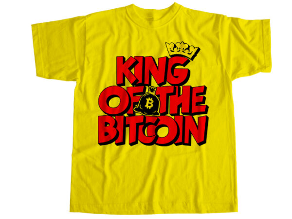 King of the bitcoin t-shirt design
