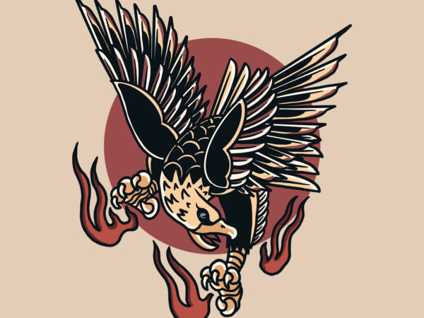 Eagle tattoo t-shirt design