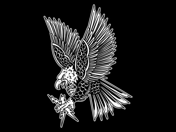 Black and white tattoo eagle t shirt template
