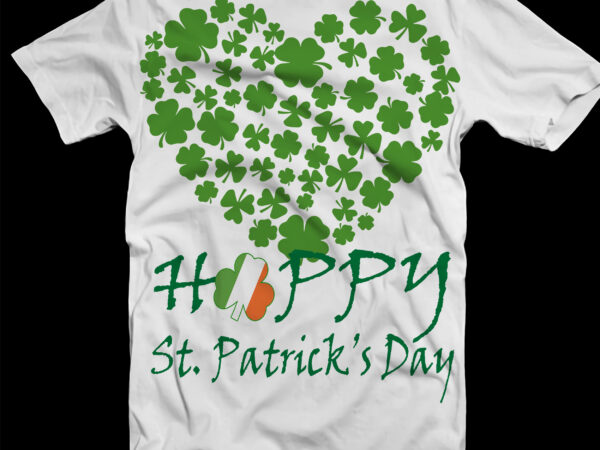 Clover heart t shirt design, heart of shamrocks, st patricks day, lucky clover, clover heart svg