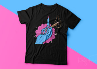 Girl’s Middle finger and joint | Print ready t shirt design for sale