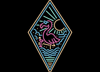 neon flamingo T shirt vector artwork