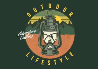 Outdoor Lifestyle lamp t-shirt design