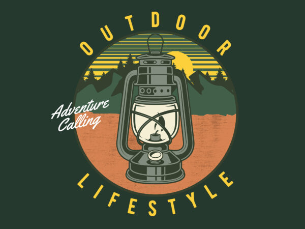 Outdoor lifestyle lamp t-shirt design
