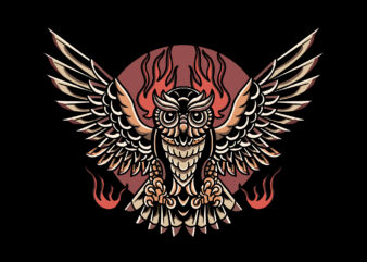 owl oldschool t-shirt design