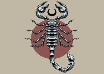 silver scorpion tattoo t shirt template vector