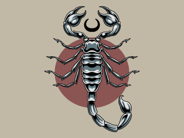 Silver scorpion tattoo t shirt template vector