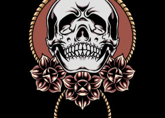 skull and roses