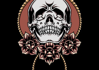 skull and roses