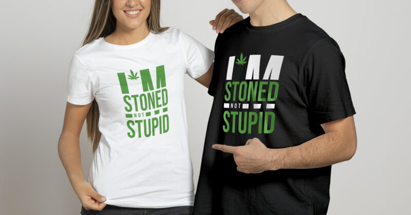 I am stoned not stupid | Weed lover t shirt design for sale