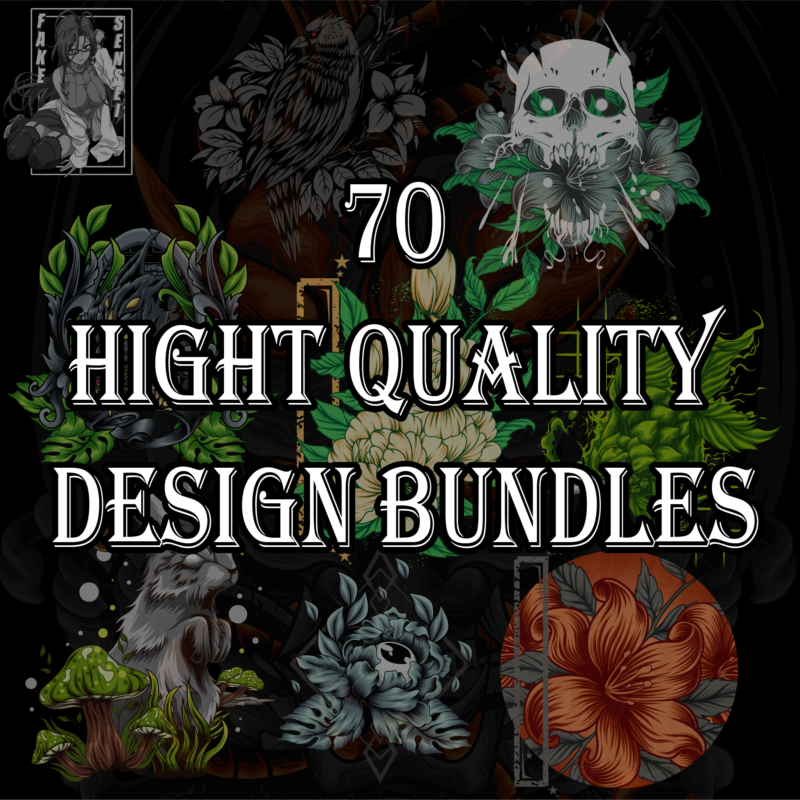 70 design bundles of various themes