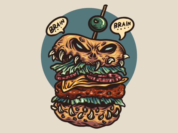 Burger monster t shirt template