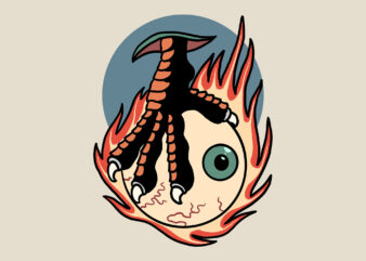 flaming claw t shirt graphic design