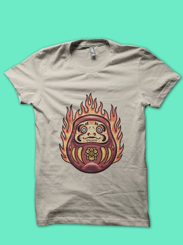 flaming daruma