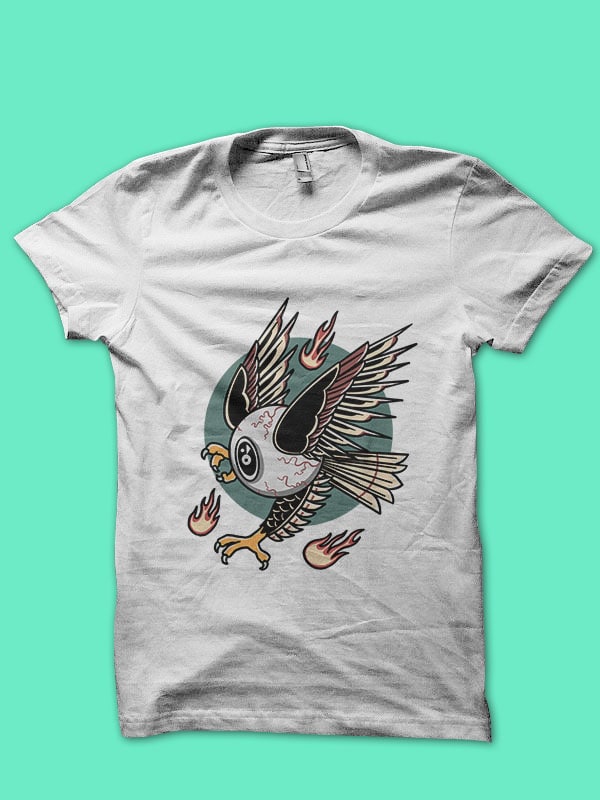 flying eye t-shirt design for sale