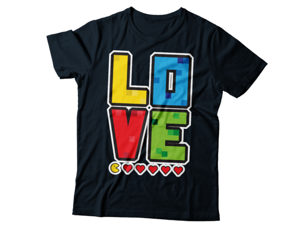 love pac man style design | game lover tshirt