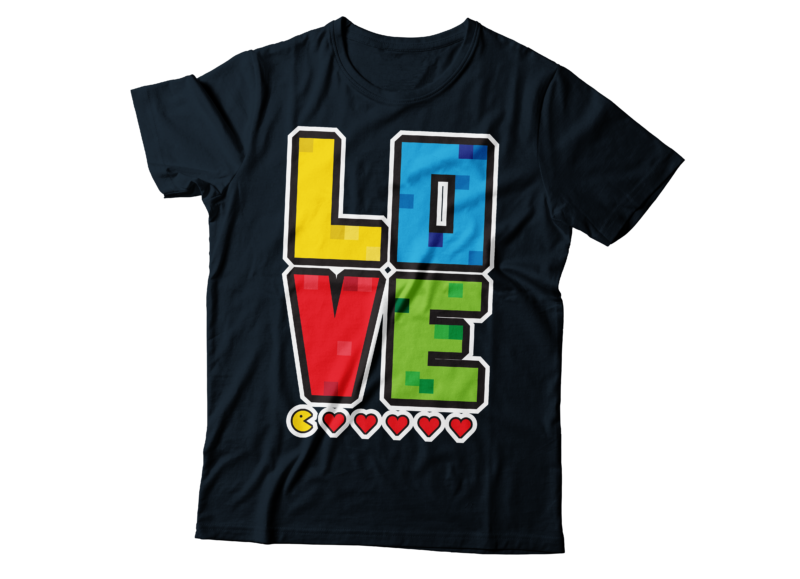 love pac man style design | game lover tshirt