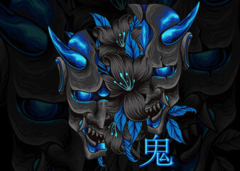 oni mask samurai t shirt design online