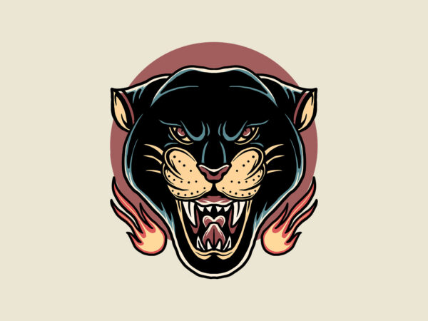Panther tattoo inspired t shirt illustration