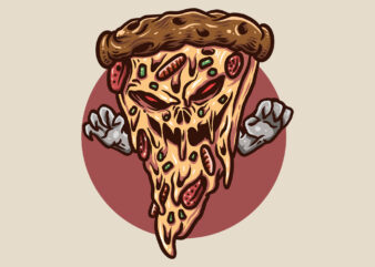 pizza ghost t shirt illustration