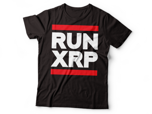 Run xrp typography design | crypto ripple tee design | crypto ripple investor