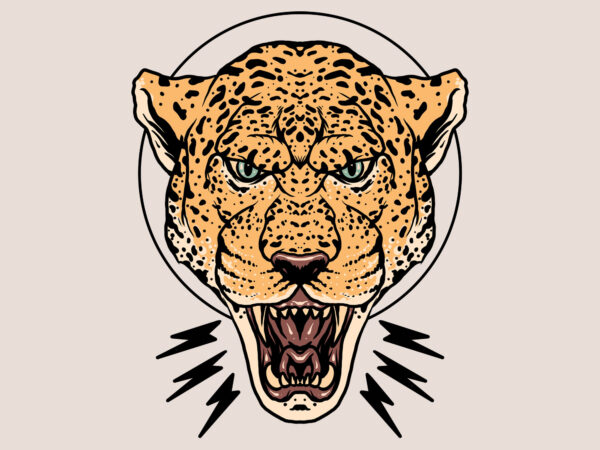 Anger of leopard t shirt vector