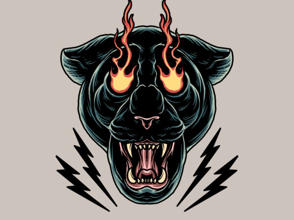 Anger of panther t shirt vector