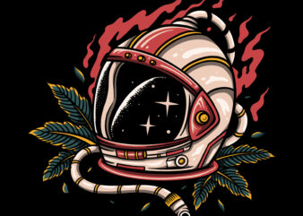Astronaut helmet traditional style t-shirt design